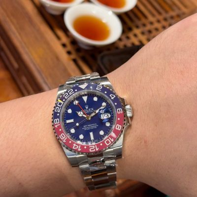 N Factory ROLEX 904L Steel 3186/3285 Movement GMT  Blue Wholesale Rolex Watch